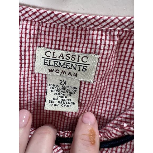 Classic Elements Womens Embroidered Sundress Dress Sz 2x Red Berries Cottagecore - Picture 3 of 8